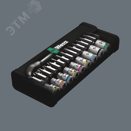 Набор с трещоткой 8100 SA 7 Zyklop Metal Push сдвижной квадрат DR 1/4 28 предметов - фото 10