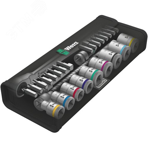 Набор с трещоткой 8100 SB 11 Zyklop Metal Switch с реверсом DR 3/8 29 предметов - фото 2