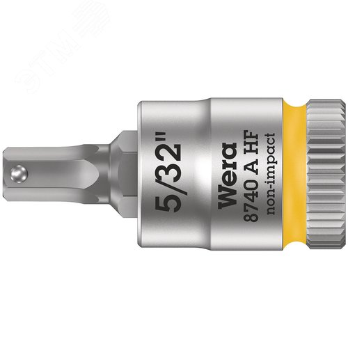 Головка торцевая 8740 A Hex-Plus HF Zyklop со вставкой под внутренний шестигранник DR 1/4 с функцией фиксации крепежа 5/32X28 мм - фото 1