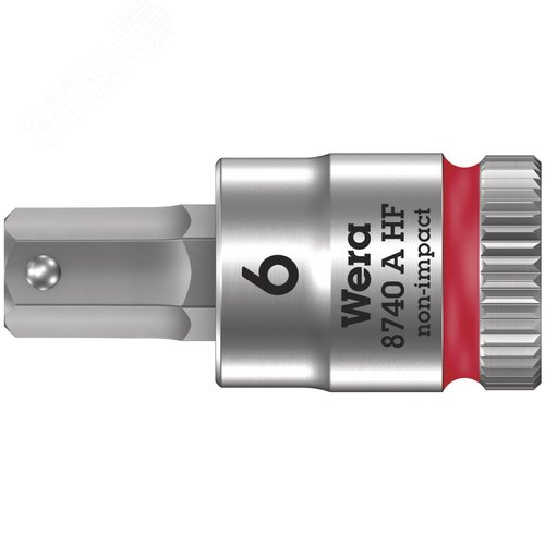 Головка торцевая 8740 A Hex-Plus HF Zyklop со вставкой под внутренний шестигранник DR 1/4 с функцией фиксации крепежа 6X28 мм - фото 1