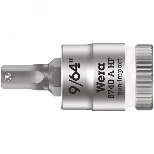 Головка торцевая 8740 A Hex-Plus HF Zyklop со вставкой под внутренний шестигранник DR 1/4 с функцией фиксации крепежа 9/64X28 мм - фото 1