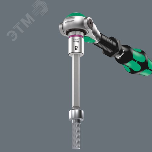 Набор головок торцевых 8740 B HF Imperial 1 Hex-Plus Zyklop со вставкой под внутренний шестигранник с функцией фиксации крепежа DR 3/8 7 предметов комплектация: 7x 8740 B HF Головка торцевая со вставкой Zyklop с приводом 3/8 с функцией фиксации крепежа: 1 - фото 3