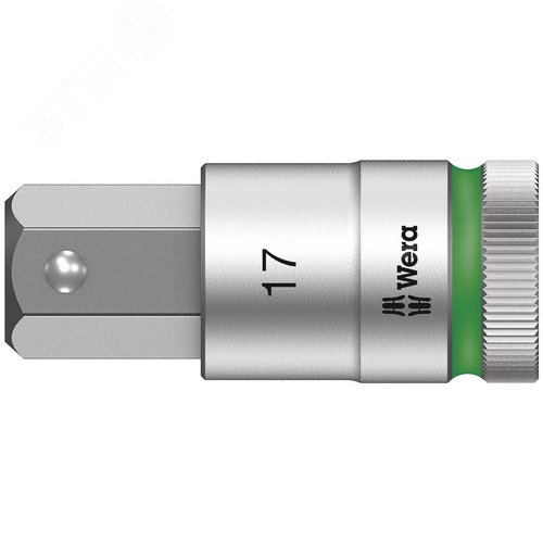 Головка торцевая со вставкой под внутренний шестигранник 8740 C Hex-Plus HF Zyklop DR 1/2 с фиксацией крепежа 17X60 мм - фото 1