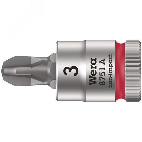 Головка торцевая 8751 A PH Zyklop со вставкой Phillips DR 1/4 PH 3X28 мм - фото 1