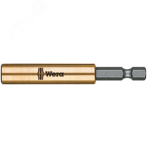 Изображение товара Битодержатель 890/4/1 с медно-бериллиевой втулкой стопорным кольцом и магнитом хвостовик 1/4 E 6.3 для бит 1/4 С 6.3 75 мм (шт)