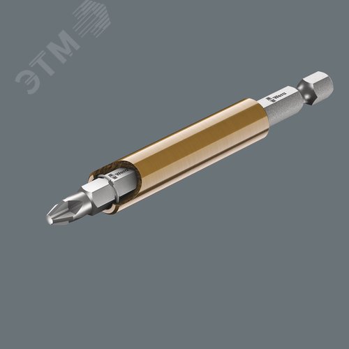 Битодержатель 890/4/1 с медно-бериллиевой втулкой стопорным кольцом и магнитом хвостовик 1/4 E 6.3 для бит 1/4 С 6.3 75 мм - фото 2