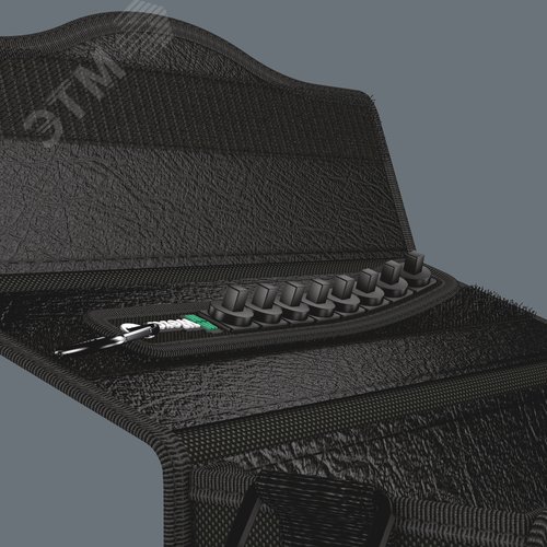 Пояс матерчатый Belt A 0/8 на 8 торцевых головок DR 1/4 пустой комплектация: 1x Пояс A (матерчатый) на 8 инструментов неукомплектованный 39X220 мм 1x Набор полосок на липучках 30 200X30 мм - фото 3