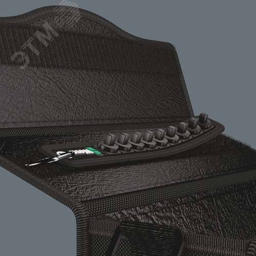 Пояс матерчатый BELT A 0/9 на 9 торцевых головок DR 1/4 пустой комплектация: 1x Пояс A (матерчатый) на 9 инструментов неукомплектованный 39X238 мм 1x Набор полосок на липучках 30 200X30 мм - фото 3