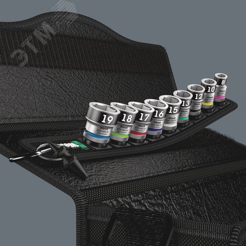 Набор торцевых головок Belt B 1 Zyklop с функцией фиксации крепежа DR 3/8 10 предметов комплектация: 9x 8790 HMB HF торцевая головка Zyklop 3/8 с функцией фиксации крепежа: 8.0x29.0 10.0x29.0 12.0x29.0 13.0x29.0 15.0x29.0 16.0x29.0 17.0x29.0 18.0x29.0 19. - фото 9