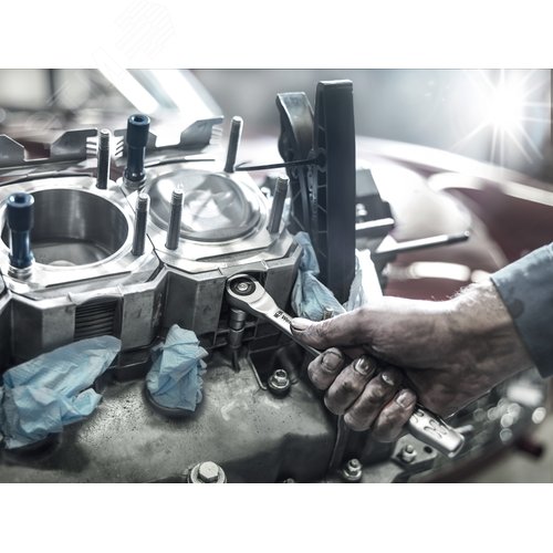 Набор с трещоткой 8100 SC 10 Zyklop Metal Push сдвижной квадрат DR 1/2 28 предметов - фото 3