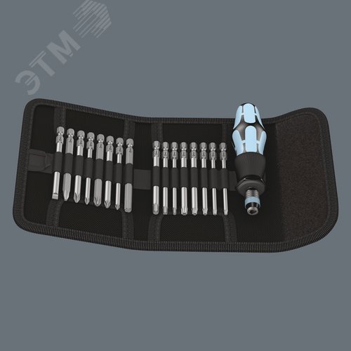 Набор бит с рукояткой-битодержателем и патроном Rapidaptor 17 предметов. Набор Kraftform Kompakt 60 Imperial нержавеющая сталь - фото 9