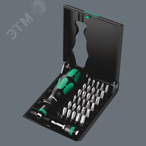 Набор бит Набор Kraftform Kompakt 70 Universal с рукояткой-битодержателем и патроном Rapidaptor 32 предмета - фото 9