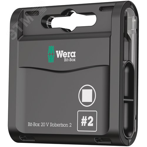 Набор бит под внутренний квадрат 868/1 Z V Bit-Box 20 Robertson #2 с функцией фиксации крепежа вязкая твёрдость хвостовик шестигранный 1/4 C 6.3 20 шт # 2X25 мм - фото 1