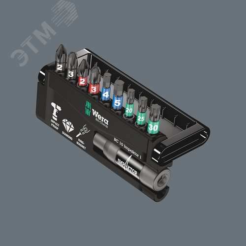 Набор ударных бит с битодержателем Bit-Check 10 Impaktor 1 10 предметов - фото 3