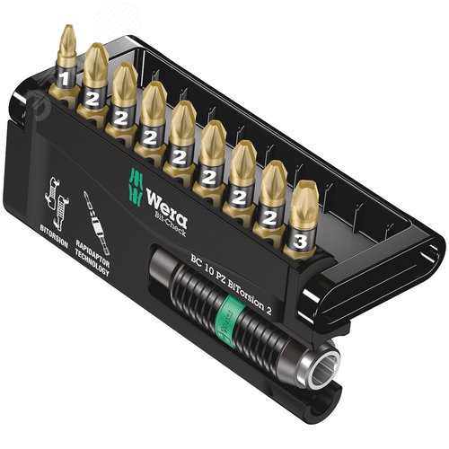 Набор бит биторсионных с битодержателем 10 предметов. Bit-Check 10 PZ BiTorsion 2 - фото 1