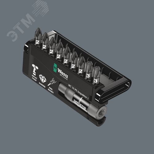 Набор ударных бит с битодержателем Bit-Check 10 PZ Impaktor 1 10 предметов - фото 3