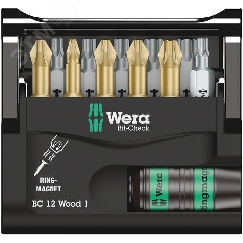Набор бит с битодержателем Bit-Check 12 Wood 1 для работ по дереву 12 предметов - фото 2