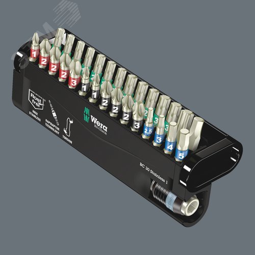 Набор бит с битодержателем Bit-Check 30 Stainless 1 нержавеющая сталь 30 предметов - фото 3