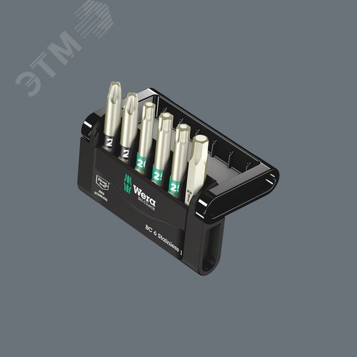Набор бит с битодержателем Bit-Check 6 Stainless 1 SB нержавеющая сталь 6 предметов с держателем-еврослот - фото 4