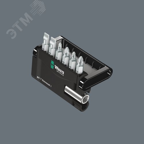 Набор бит с битодержателем Bit-Check 7 Universal 4 универсальное применение 7 предметов комплектация: 1x 893/4/1 K Универсальный держатель 1/4X50 мм 1x 851/1 Z Насадки PH 2X25 мм 2x 855/1 Z Насадки: PZ 1x25 PZ 2x25 3x 867/1 TORX Насадки: TX 15x25 TX 20x25 - фото 3