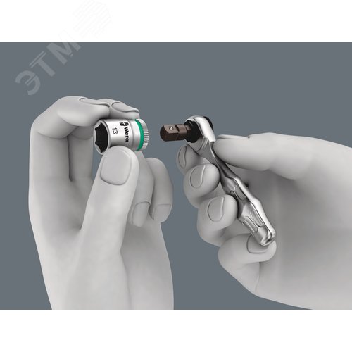 Трещотка DR 1/4 для прямого присоединения шестигранных 1/4 бит 2 предмета. 8001 A SB Zyklop Mini 1 - фото 9