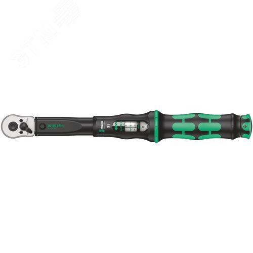 Изображение товара Ключ динамометрический с трещоткой с реверсом квадрат DR 3/8 10-50 Нм погрешность ± 3% 360 мм. Click-Torque B 1 (шт)