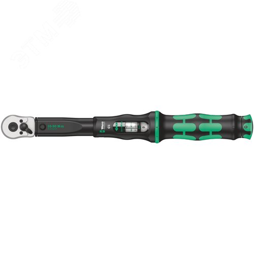 Ключ динамометрический с трещоткой с реверсом квадрат 1/2 DR 10-50 Нм погрешность ± 3% 360 мм. Click-Torque C 1 - фото 1