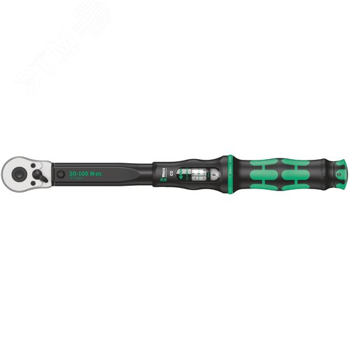 Ключ динамометрический с трещоткой с реверсом квадрат 1/2 DR 20-100 Нм погрешность ± 3% 405 мм. Click-Torque C 2 - фото 1