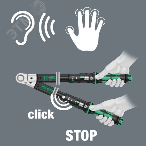 Ключ динамометрический для сменных насадок гнездо 14x18 мм 80-400 Нм погрешность ± 2% 655 мм. Click-Torque X 6 - фото 8