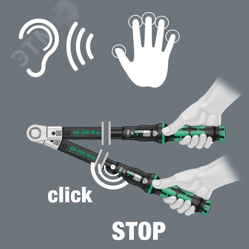 Ключ динамометрический для сменных насадок гнездо 14x18 мм 60-300 Нм погрешность ± 3% 570 мм. Click-Torque X 5 - фото 7