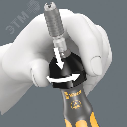 Отвертка динамометрическая антистатическая 0.10-0.34 Нм с быстрозажимным патроном 4 мм Halfmoon/HIOS погрешность ± 6%. 7435 ESD Kraftform - фото 6