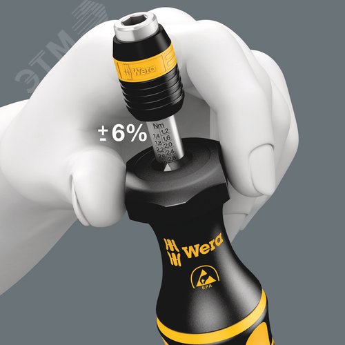 Отвертка динамометрическая антистатическая 0.90-1.50 Нм патрон Rapidaptor для бит 1/4 C/E 6.3 погрешность ± 6%. 7432 ESD Kraftform - фото 8