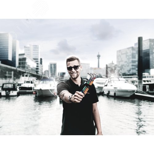 Ключ Г-образный 3950 SPKL Multicolour нержавеющая сталь с шаром 4X137 мм - фото 2