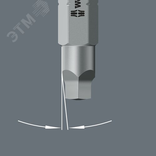 Бита под внутренний квадрат 868/1 Z V Robertson с функцией фиксации крепежа вязкая твёрдость хвостовик шестигранный 1/4 C 6.3 # 1X25 мм - фото 2