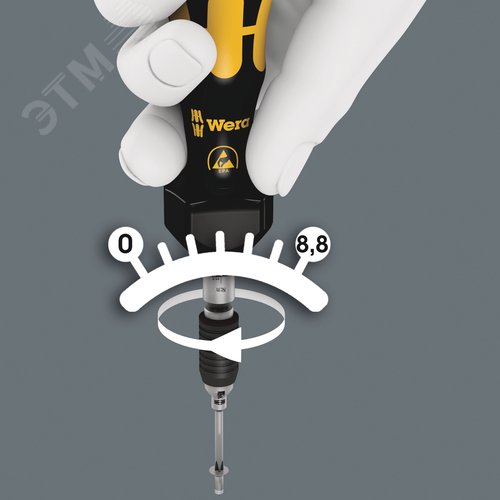 Отвертка динамометрическая антистатическая 0.10-0.34 Нм с быстрозажимным патроном 4 мм Halfmoon/HIOS погрешность ± 6%. 7435 ESD Kraftform - фото 9