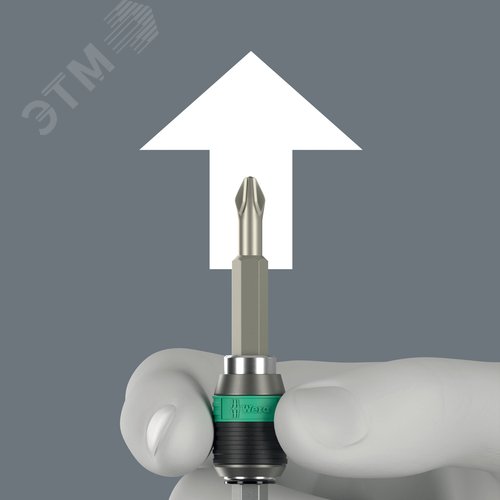 Набор бит 89 мм с отверткой-битодержателем с функцией трещотки, с патроном Rapidaptor, 15 предметов, Kraftform Kompakt 838 RA-R M Set 1 - фото 9