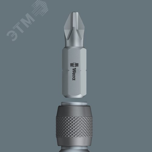 Переходник с быстрозажимным патроном для бит 1/4 C 6.3 хвостовик квадрат DR 1/4 30 мм. 784/A/1 - фото 2