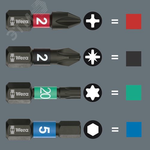 Бита ударная под внутренний шестигранник 840/1 IMP DC Impaktor Hex-Plus алмазное покрытие хвостовик 1/4 C 6.3 4X25 мм - фото 10