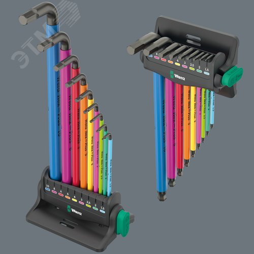 Набор ключей Г-образных , BlackLaser, 9 предметов, 1.5/2/2.5/3/4/5/6/8/10 мм, 950/9 Hex-Plus Multicolour 3 - фото 7