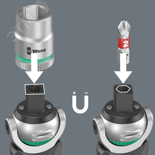 Набор трещотки с встроенным магазином с битами и торцевых головок, 18 предметов, 8009 Zyklop Pocket Set 2 - фото 4
