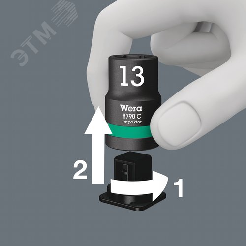 Пояс матерчатый Belt C Impaktor 0/9 на 9 торцевых головок DR 1/2 пустой комплектация: 1x Belt C (матерчатый) на 9 инструментов неукомплектованный 71X210 мм 1x Набор полосок на липучках 30 200X30 мм - фото 3