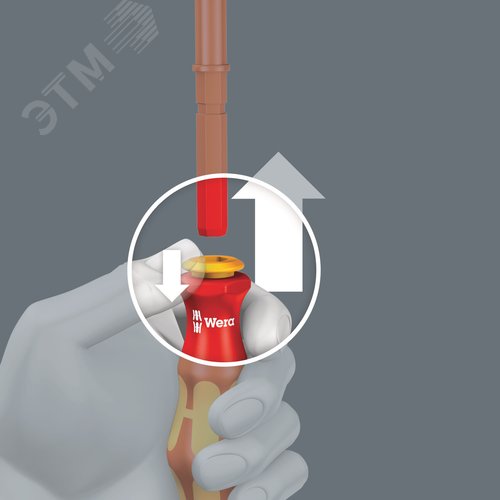 Набор отвёрток-насадок диэлектрических с рукояткой-держателем + электромонтажные клещи 17 предметов. Набор Kraftform Kompakt VDE 17 extra slim 1 - фото 6
