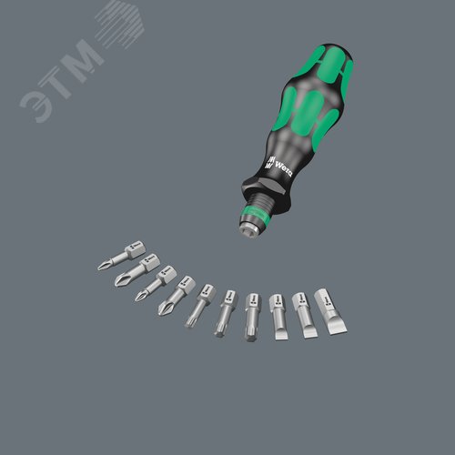 Набор бит с рукояткой-битодержателем Набор Kraftform Kompakt 10 10 предметов - фото 4