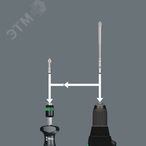 Набор бит с динамометрической рукояткой-битодержателем и патроном Rapidaptor 17 предметов. Набор Kraftform Kompakt 60 Torque 12 - 30 Nm - фото 5