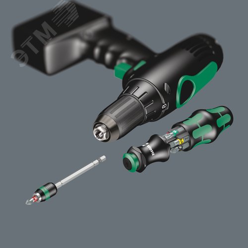 Набор бит с рукояткой-битодержателем и патроном Rapidaptor. Набор Kraftform Kompakt 20 Tool Finder 1 с сумкой. 7 предметов комплектация: 1x 889/4 R Rapidaptor Универсальный держатель 1/4X100 мм 2x 851/1 BTZ Насадки: PH 1x25 PH 2x25 2x 855/1 BTZ Насадки: P - фото 4