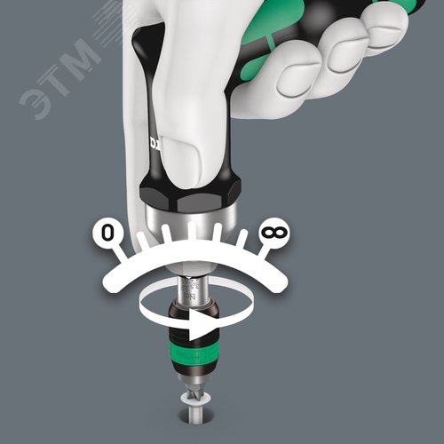 Отвертка динамометрическая с пистолетной рукояткой 3-6 Нм патрон Rapidaptor для бит 1/4 C/E 6.3 погрешность ± 6%. 7442 Kraftform - фото 7