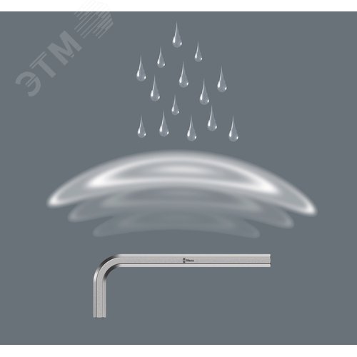 Ключ 950 Г-образный хромированный 4X70 мм - фото 5