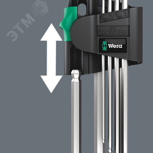 Набор Г-образных ключей 950/7 Hex-Plus Magnet 1 Magnet хромированных с шаром магнит 1.5 - 6.0 мм 7 предметов - фото 5