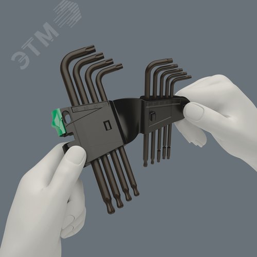 Набор Г-образных ключей 967/9 TX 1 PKL TORX BlackLaser с шаром TX 8 - TX 40 9 предметов - фото 5