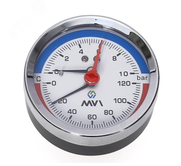 термоманометр аксиальный, до 6 бар, от 0°c до 120 °c, диаметр корпуса 80 мм, подключение g1/2 ATM.80.12006.04 MVI
